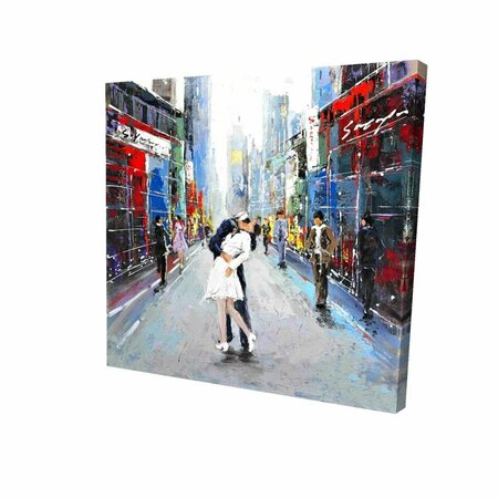 FONDO 16 x 16 in. Kiss of Times Square-Print on Canvas FO3337413